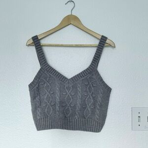 Dictionary Knitwear Gray Crop Top